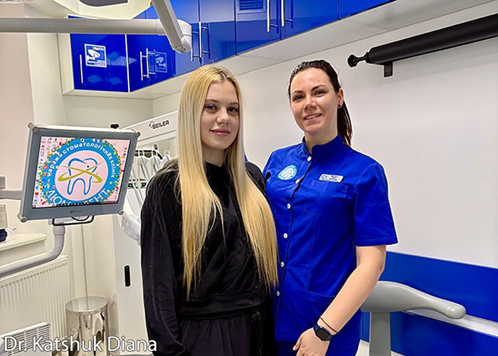 Доктор Катшук Диана с пациентом Исправление прикуса брекетами фото Люми-Дент